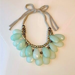 Anthropologie Acrylic Turquoise Bib Necklace